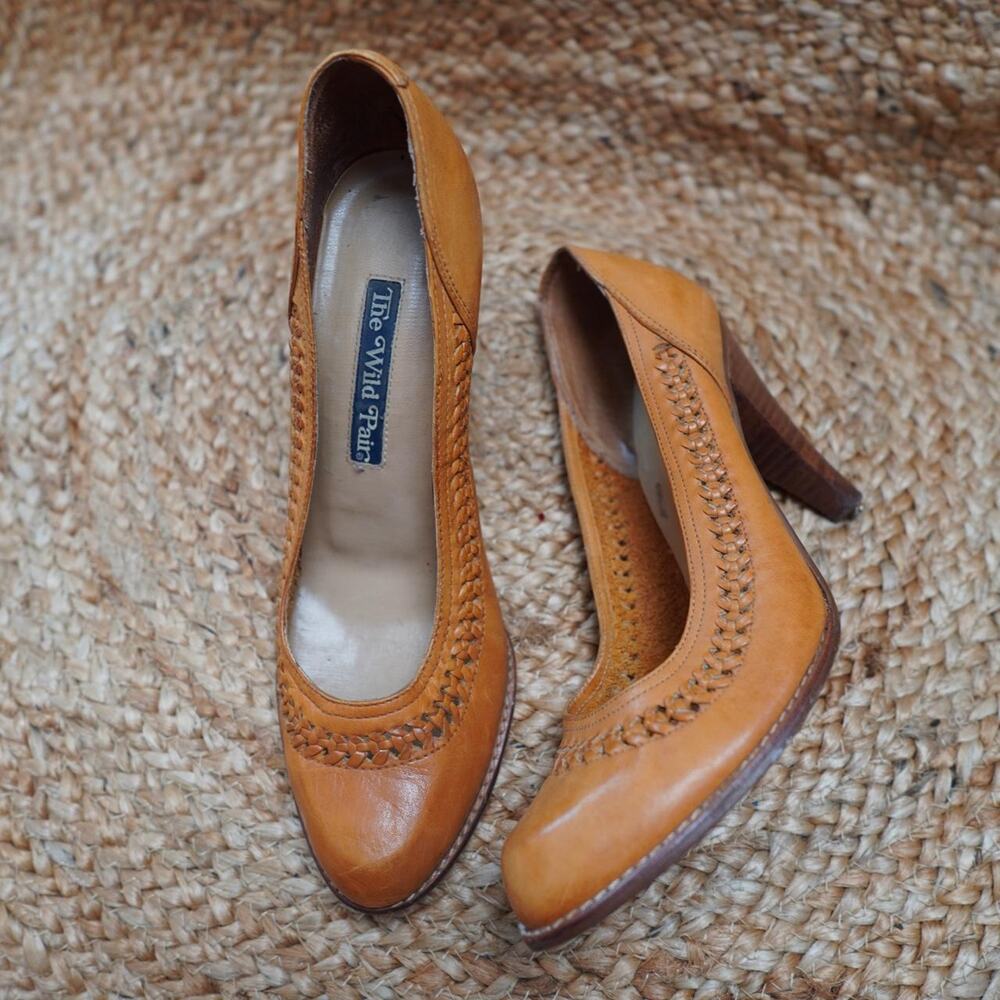 The Wild Pair Leather Pumps Brown Western 8.5